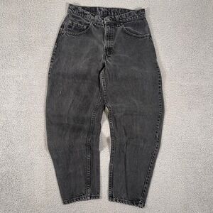 Vintage Levis Jeans Womens Fits 29x29 Black Denim Barrel Leg 560 90s Grunge USA